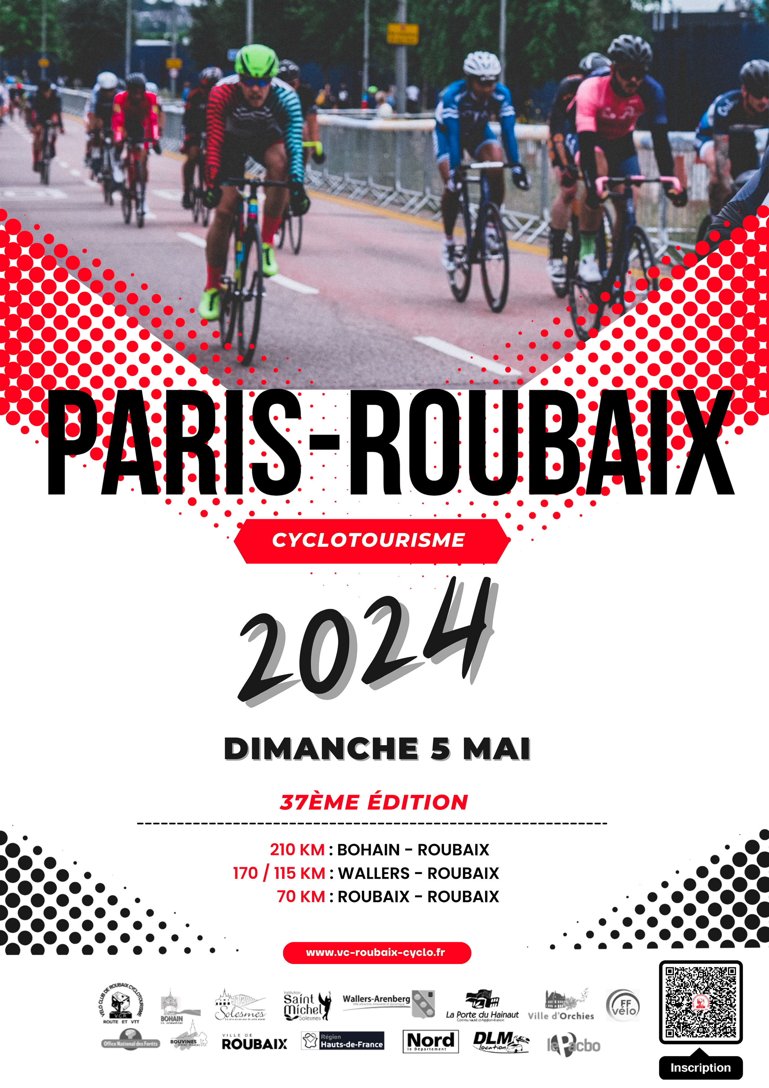 ParisRoubaix Cyclotourisme 2024 FR Affiche Vélo Club de Roubaix
